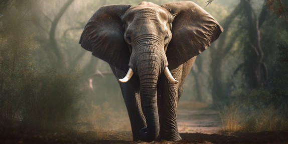 elefante de selva africano hecho con IA